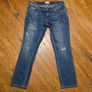 Aeropostale Womens 11/12 Straight Leg Jeans Distressed Stretch Skinny